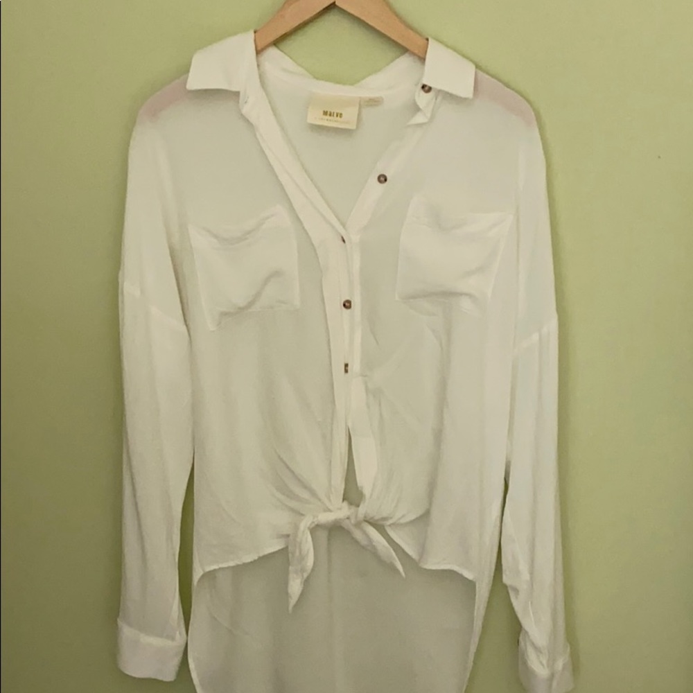 Front tie blouse